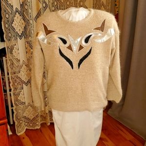 Vintage angora appliqué sweater.